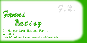 fanni matisz business card